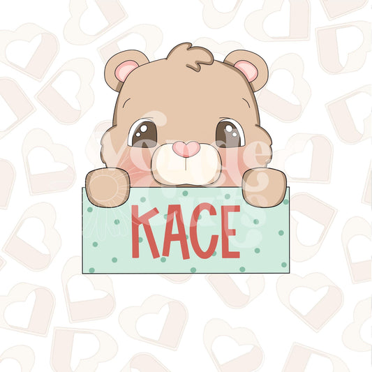 Bear Name Plaque Cookie Cutter