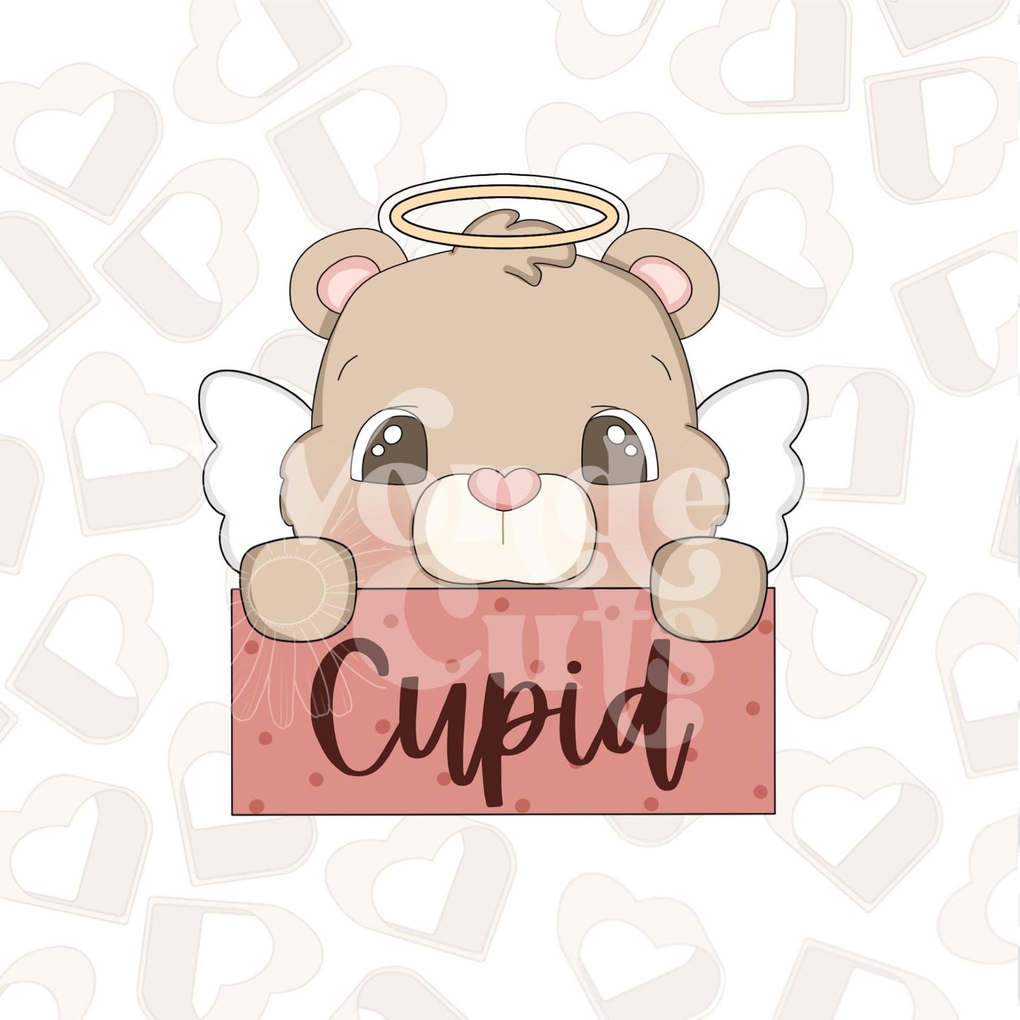 Cupid Bear Name Plaque Cookie Cutter