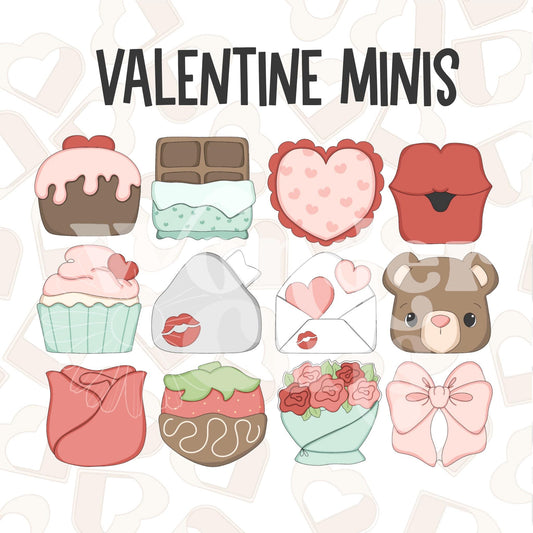 Valentine Minis Set of 12 Cookie Cutter
