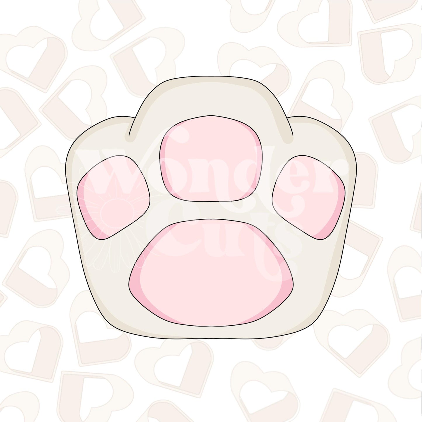 Square Bunny Foot Cookie Cutter