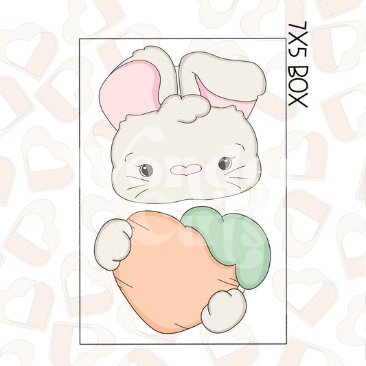 Bunny with Heart Carrot Set of 2 Cookie Cutter