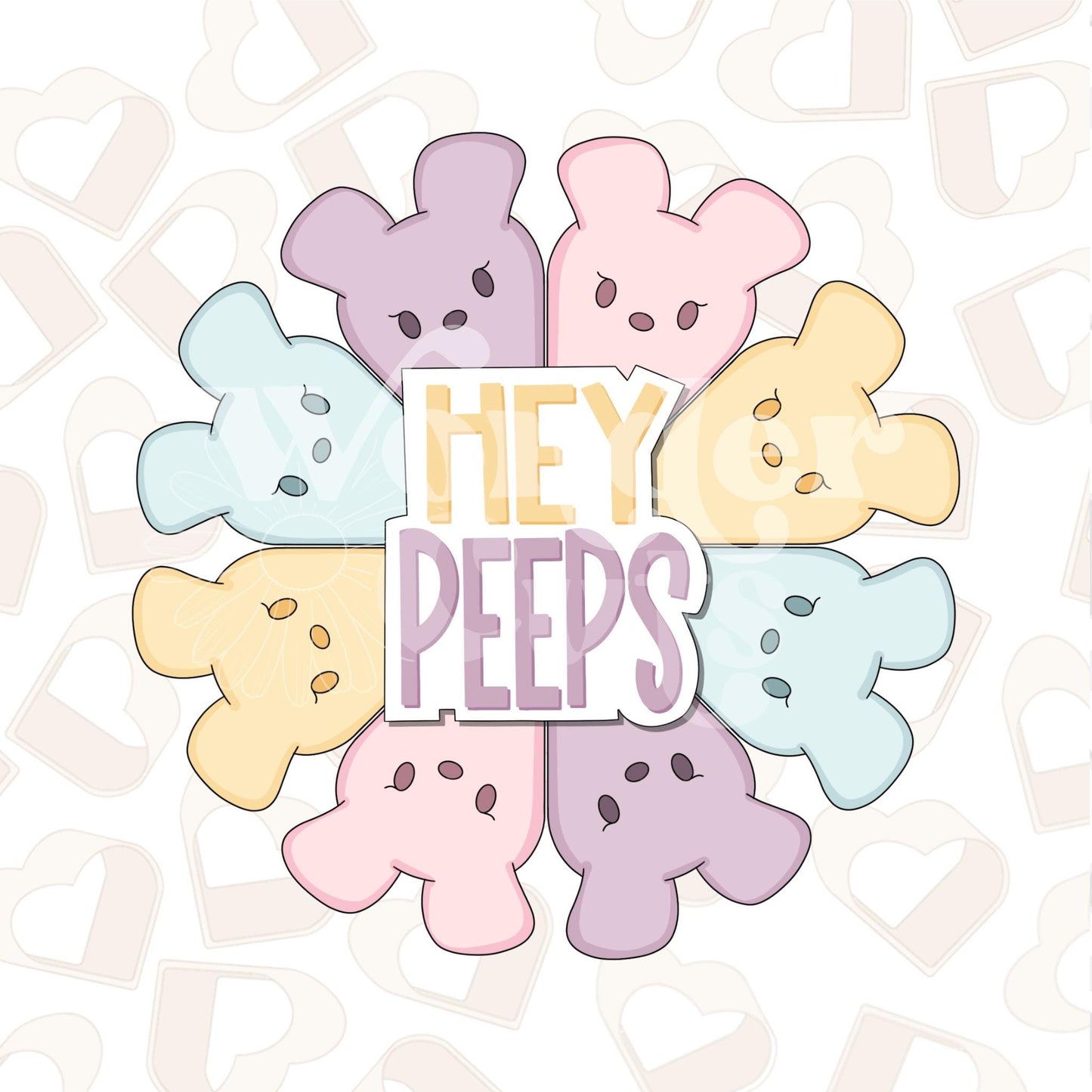 Hey Peeps Platter Cookie Cutter