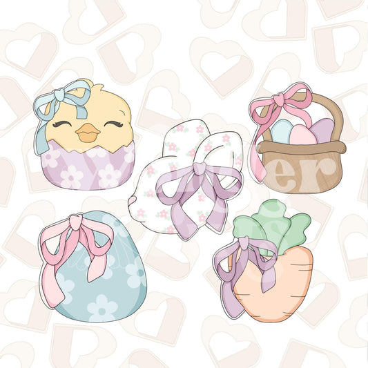 Coquette Easter Set of 5 Cookie Cutter