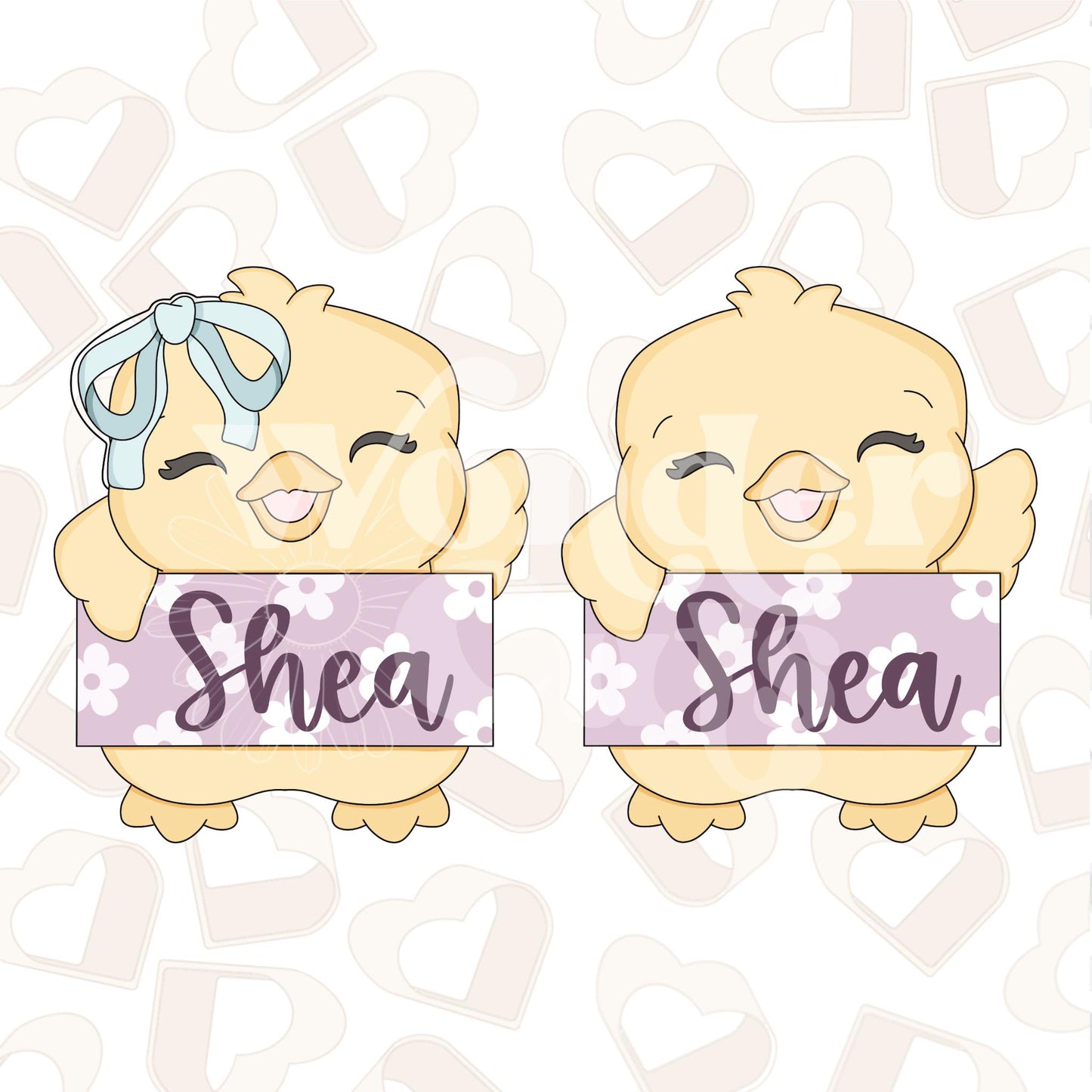 Happy Chick Name Plaque Cookie Cutter