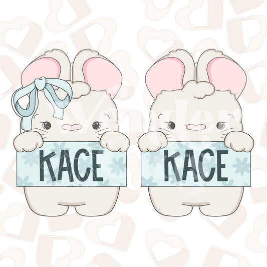 Bunny Name Plaque Cookie Cutter