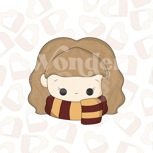 Wizard Girl in Scarf Cookie Cutter