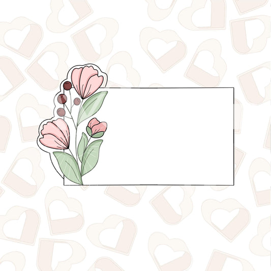 Floral Rectangle Plaque 2 Cookie Cutter