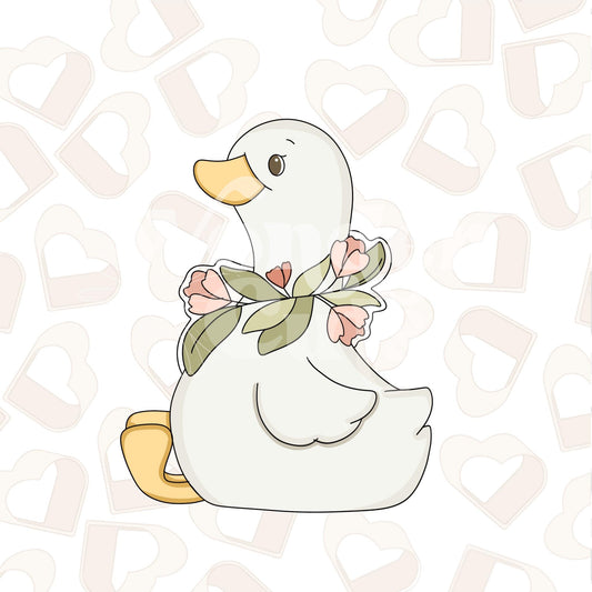 Floral Goose 1 Cookie Cutter