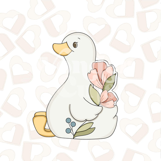 Floral Goose 2 Cookie Cutter