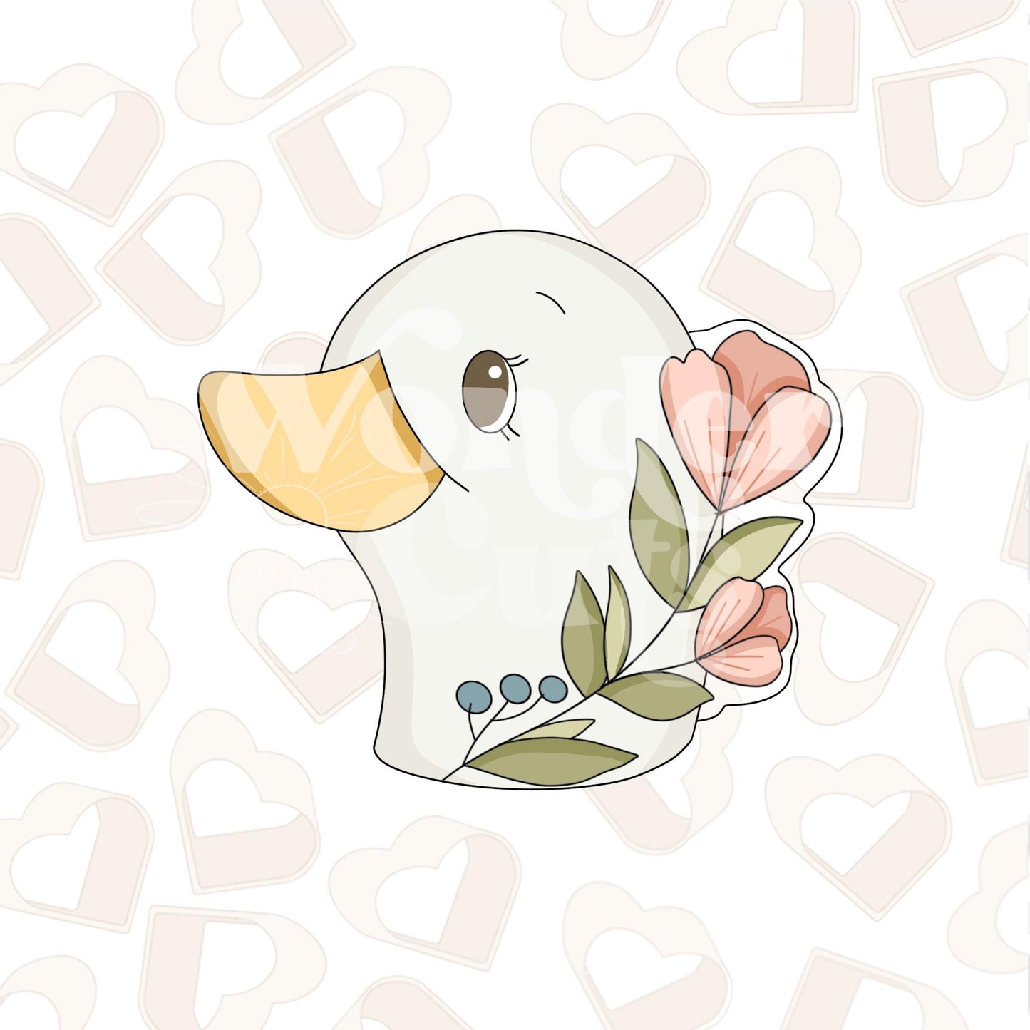 Floral Goose Head Cookie Cutter