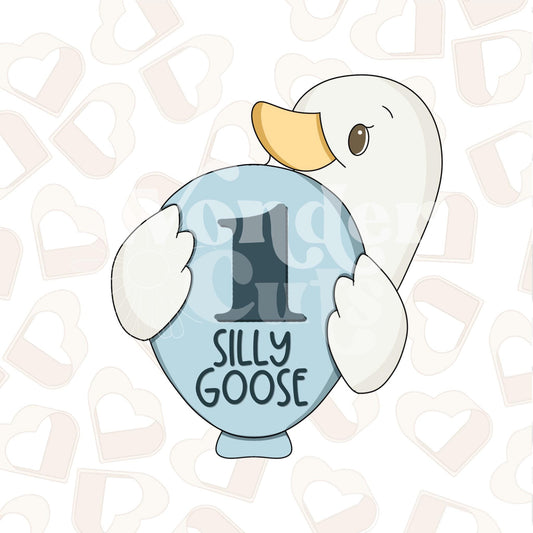 Goose Holding Balloon Cookie Cutter