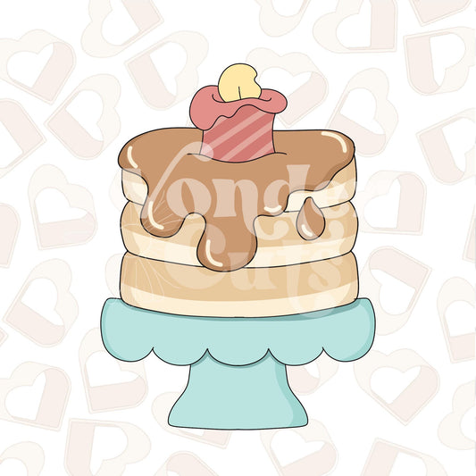 Pancake Cake with Candle Cookie Cutter