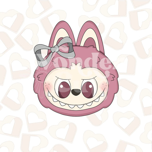 Plushy Monster Head with Bow Cookie Cutter