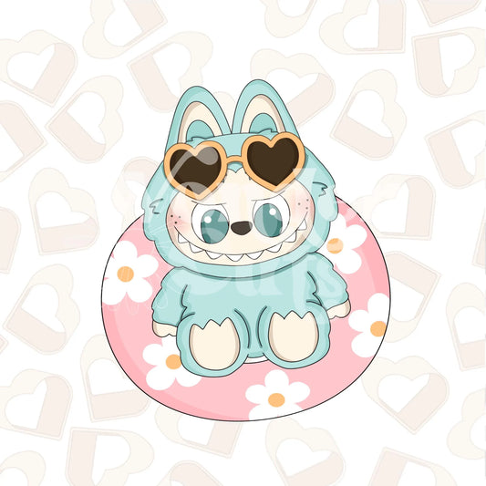 Plushy Monster on Pool Float Cookie Cutter