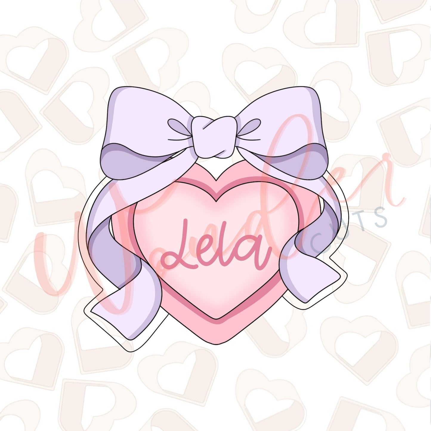 Coquette Heart Pendant Cookie Cutter