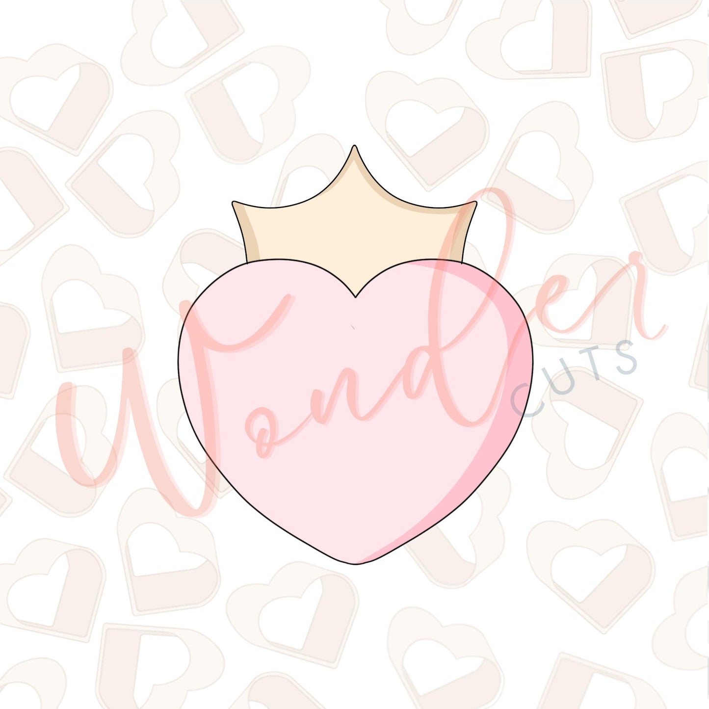 Heart with Crown Cookie Cutter