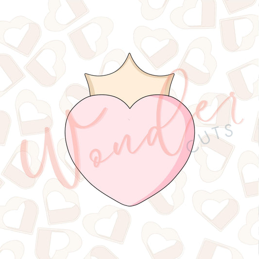 Heart with Crown Cookie Cutter