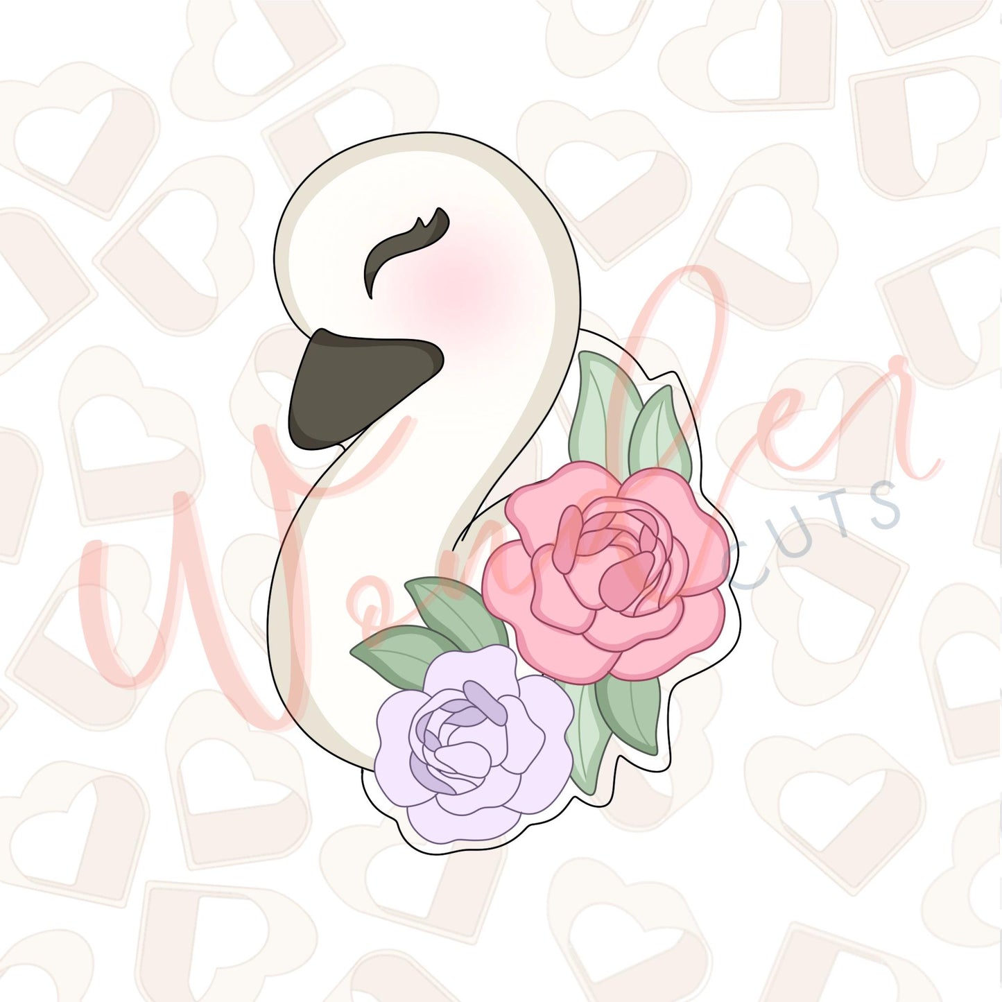 Floral Swan Head Cookie Cutter