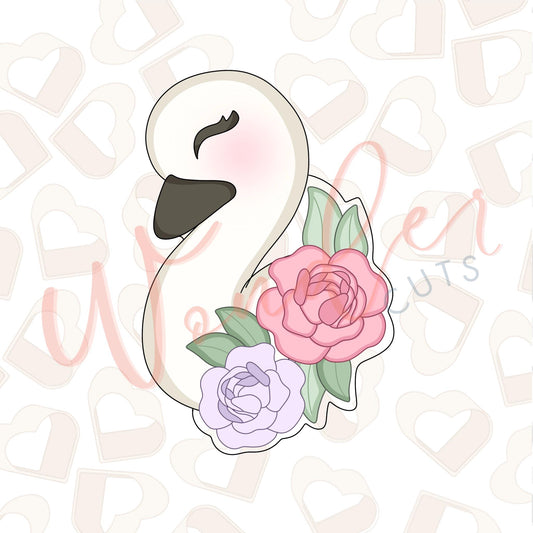 Floral Swan Head Cookie Cutter