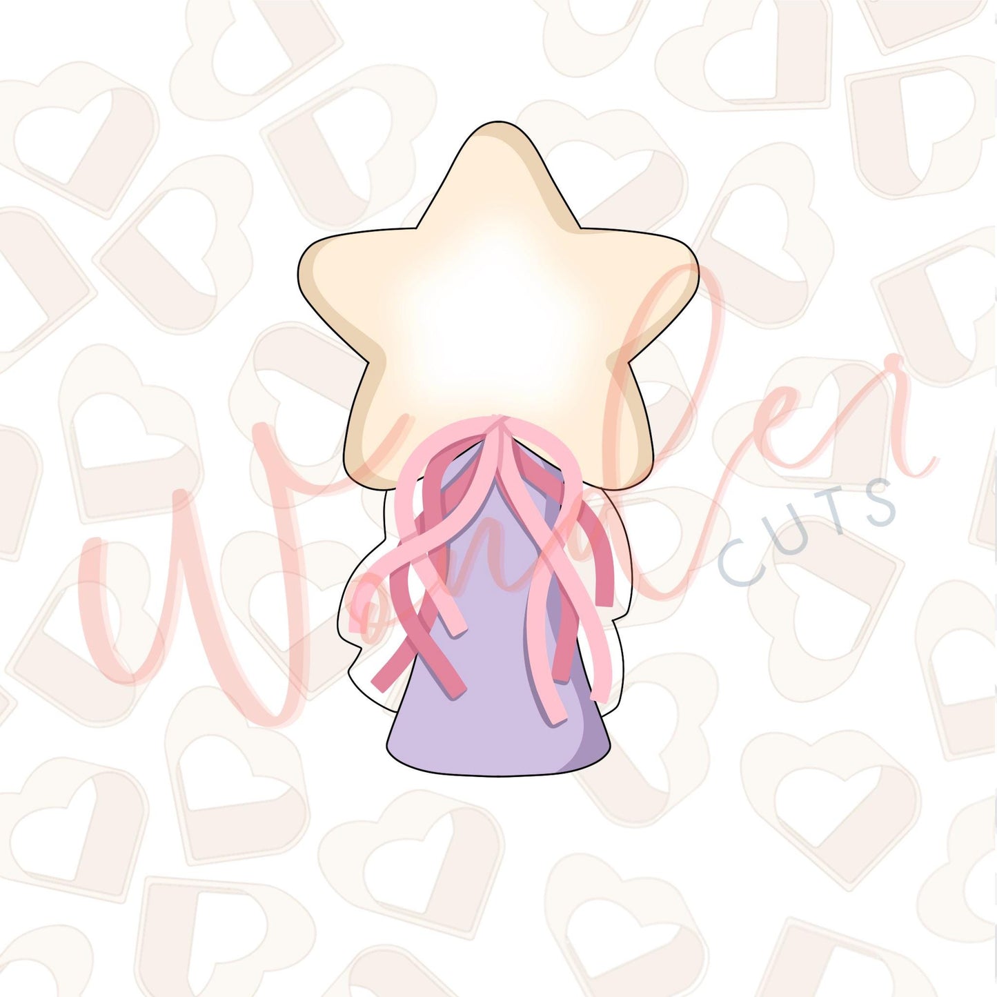 Star Wand with Tassels Cookie Cutter