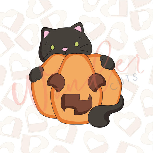 Cat with Pumpkin Cookie Cutter