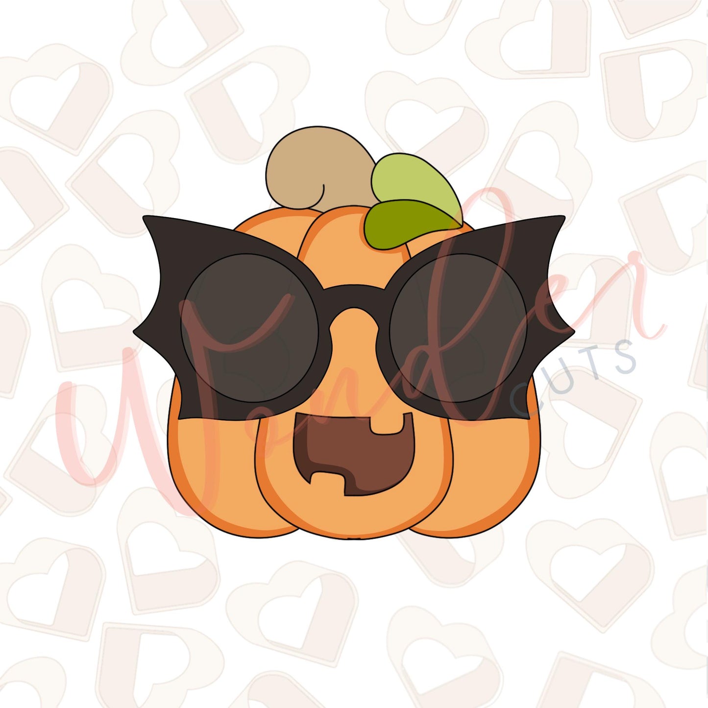 Pumpkin with Bat Glasses Cookie Cutter
