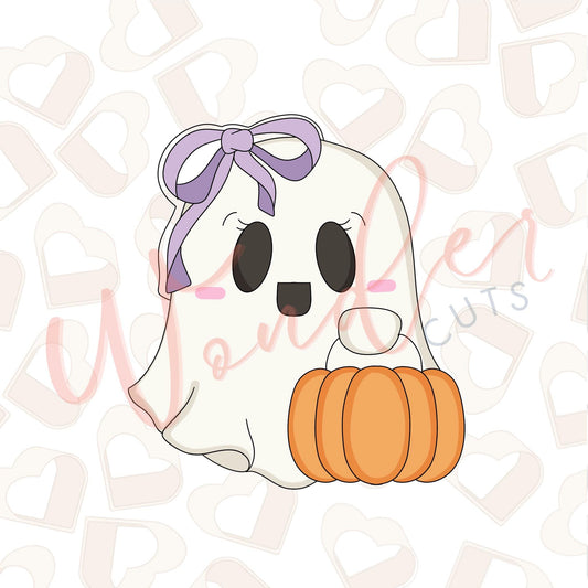 Girly Ghost with Candy Bag Cookie Cutter