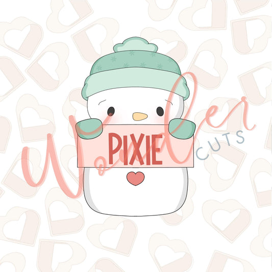2025 Snowman Name Plaque Cookie Cutter