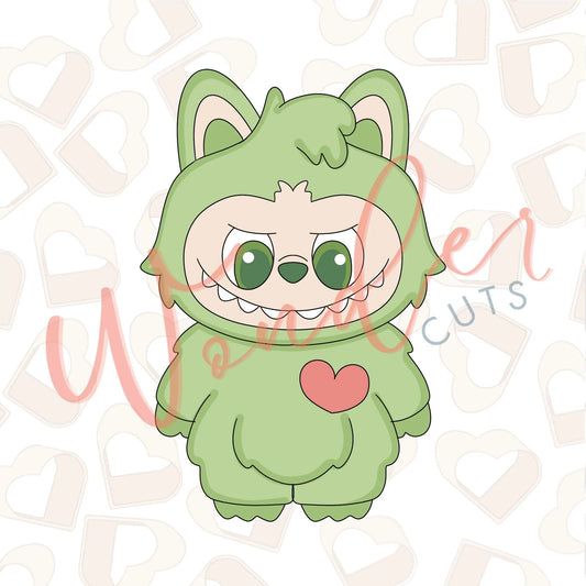 Green Plushy Monster Cookie Cutter