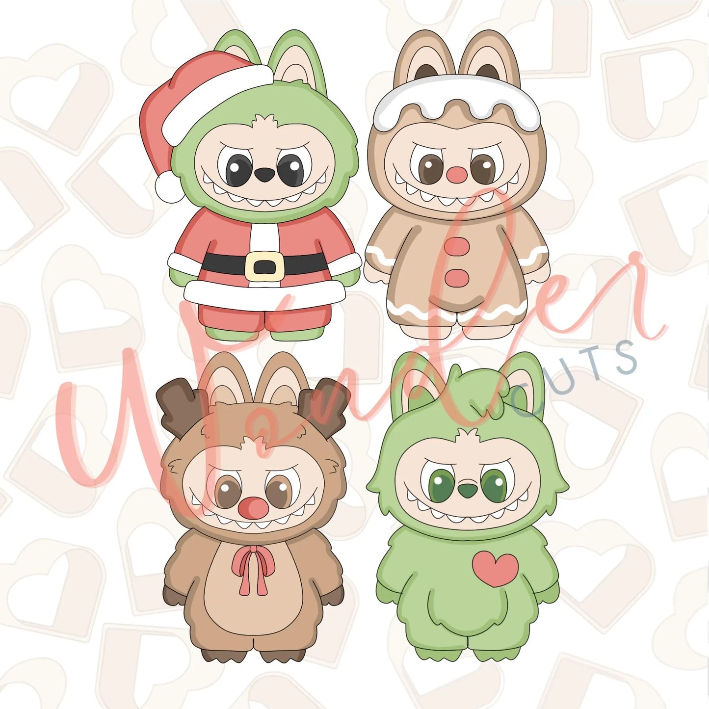 Christmas Plushy Monsters Cookie Cutter