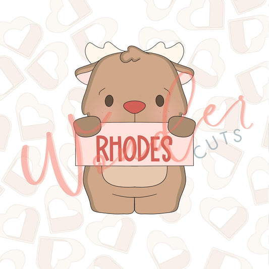 2025 Reindeer Name Plaque Cookie Cutter
