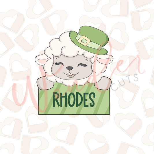 Cute Sheep Name Plaque Cookie Cutter