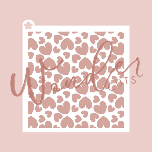 Simple Hearts Stencil- Cookie Decorating Tools - Cookie Stencil