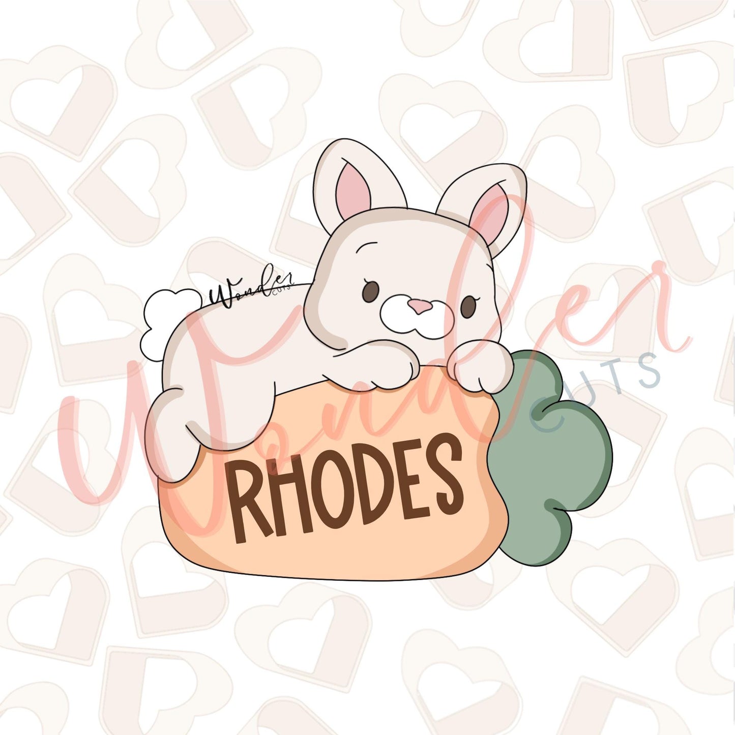 Bunny Laying on Carrot- Easter Cookie Cutter