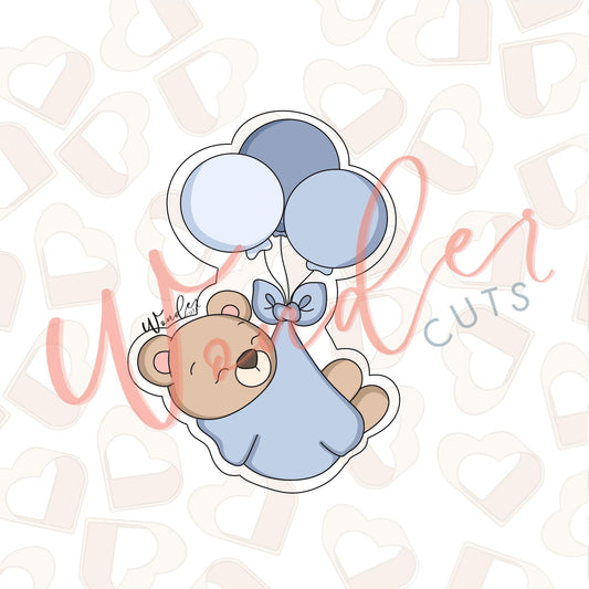 Bear with Balloons Cookie Cutter