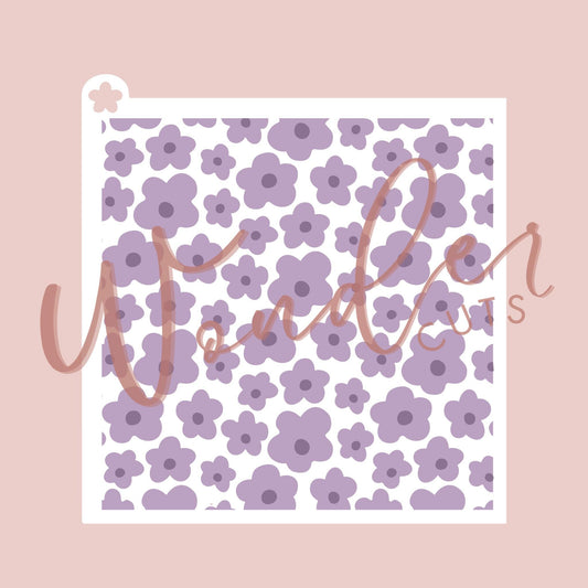 Funky Flowers Layered Stencil- Cookie Decorating Tools - Cookie Stencil