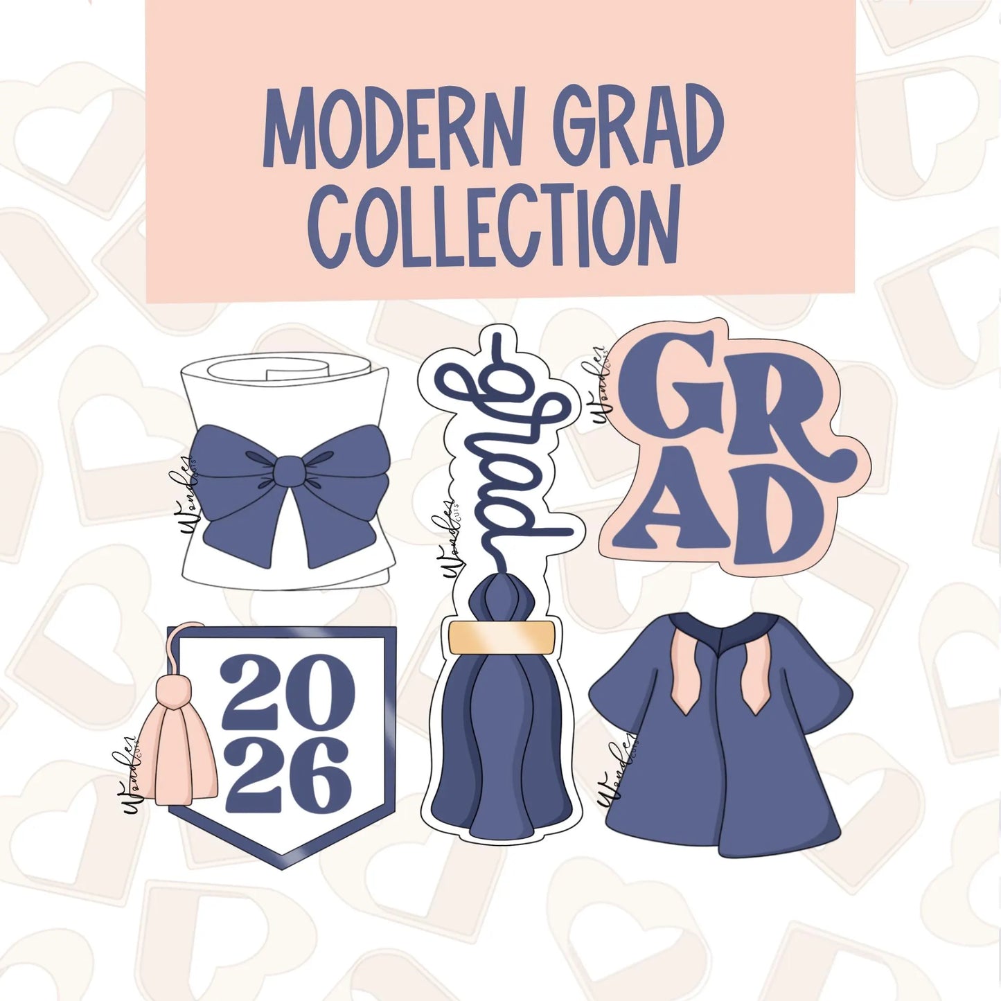 Modern Grad Set of 5 Cookie Cutters