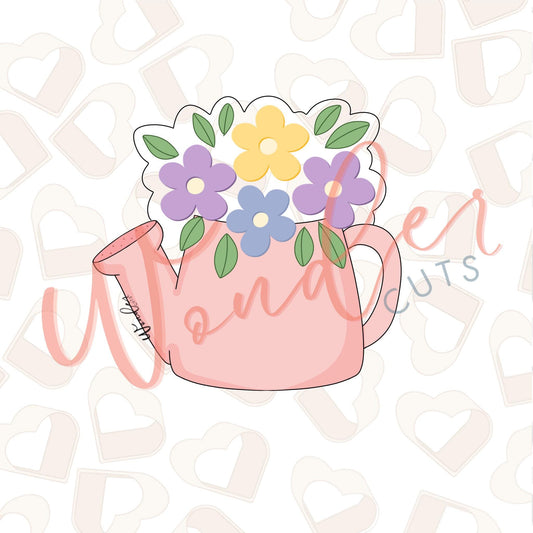 Floral Watering Can Cookie Cutter