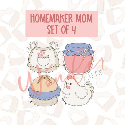 Homemaker Mom Cookie Cutters Set of 4