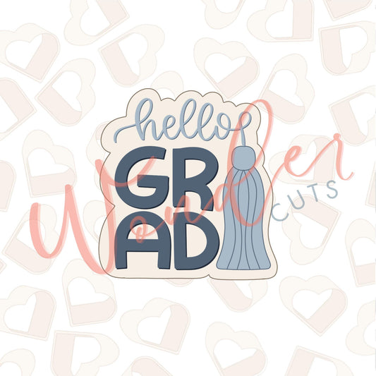 Hello Grad Gown Cookie Cutter