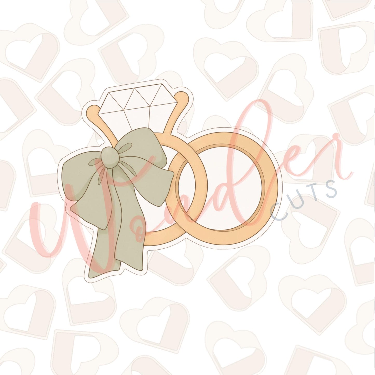 Bow Wedding Rings Cookie Cutter