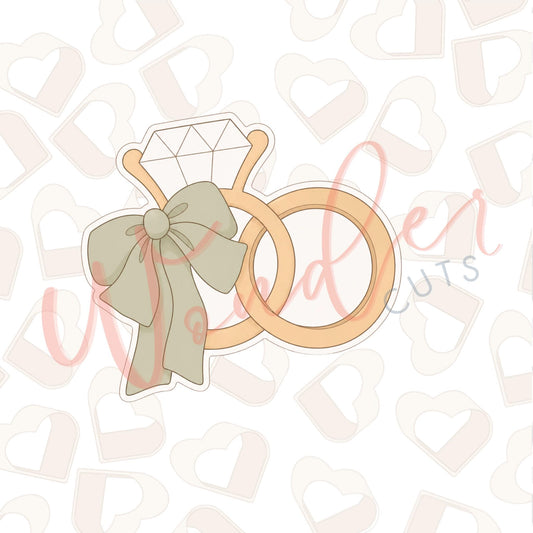 Bow Wedding Rings Cookie Cutter