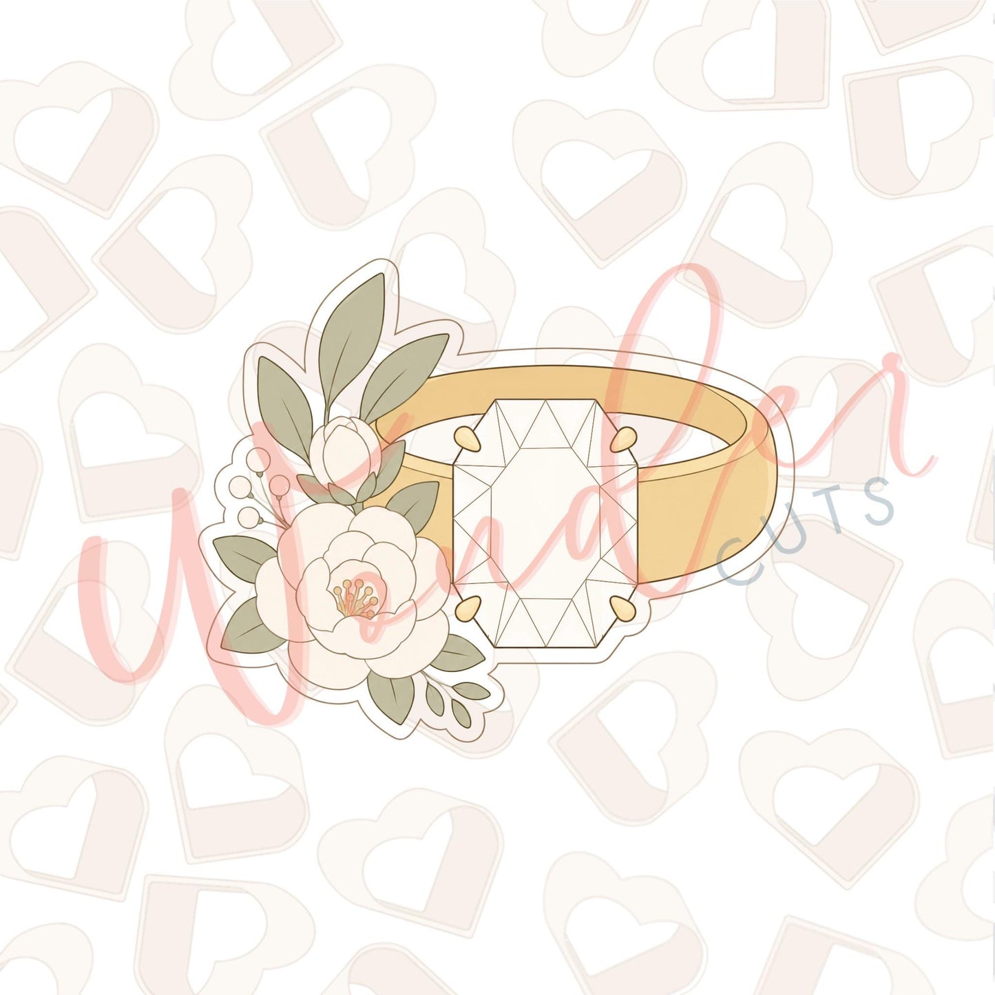 Floral Diamond Ring Cookie Cutter