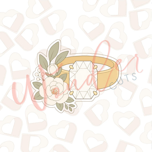 Floral Diamond Ring Cookie Cutter