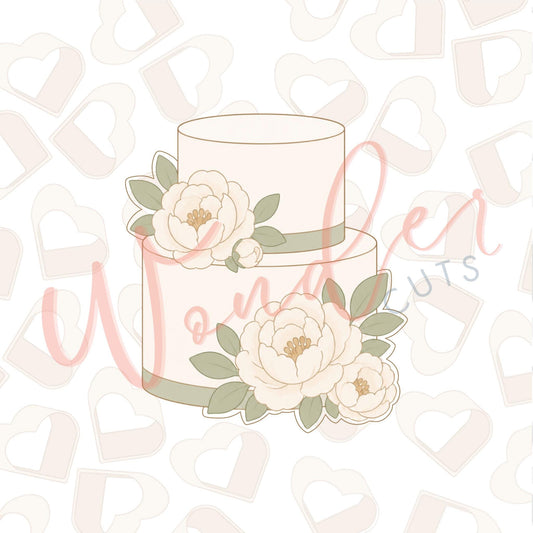 Floral Wedding Cake Cookie Cutter