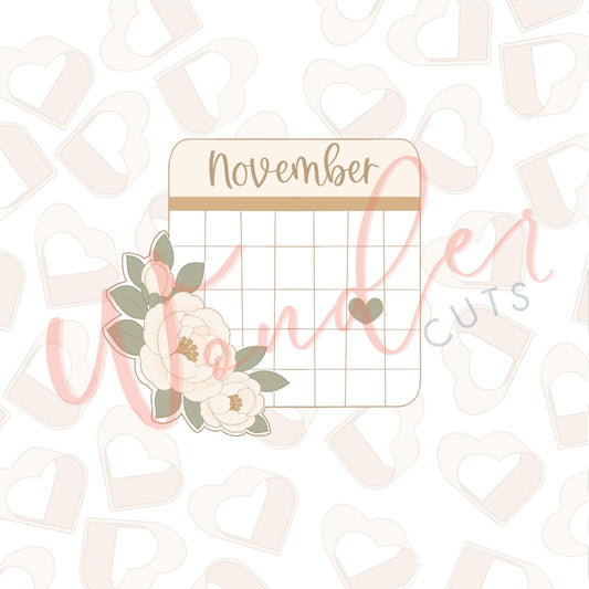 Floral Calendar Cookie Cutter