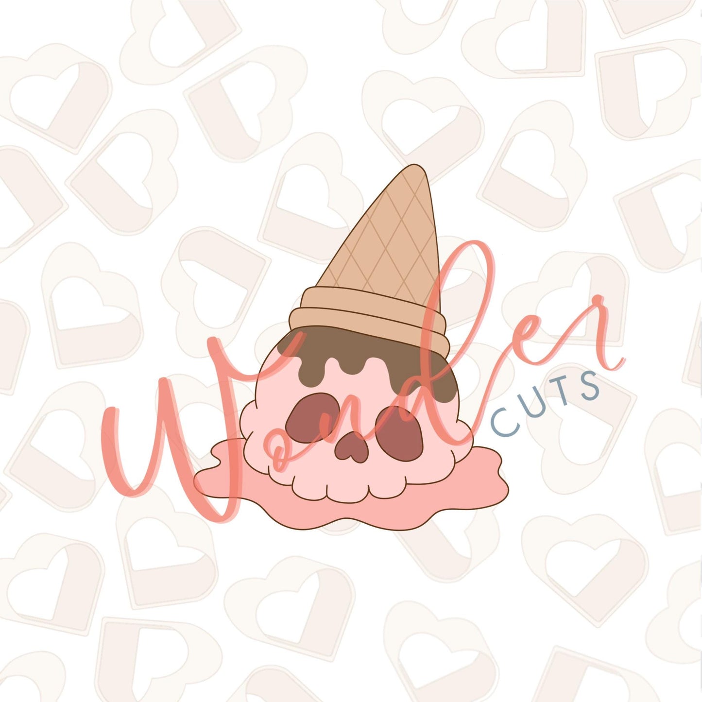 Melting Skull Ice Cream Cookie Cutter