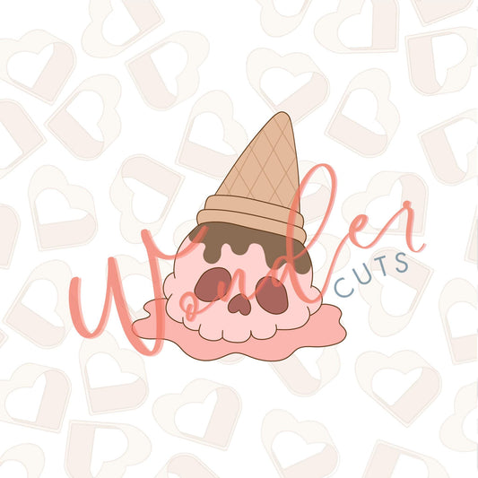 Melting Skull Ice Cream Cookie Cutter