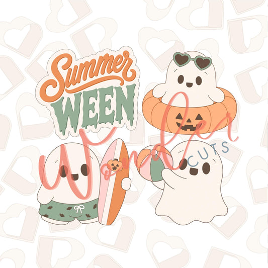 Ghost Beach Day Set of 4 Cookie Cutter