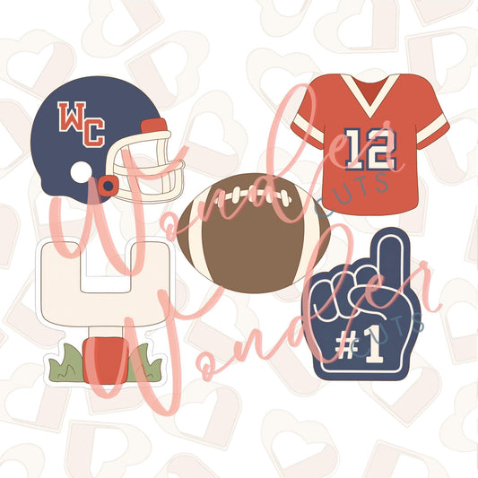 Football Basics Set of 5 Cookie Cutter